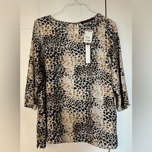 🌷2/$15 - BNWT - Rose & Olive 3/4 sleeve leopard print blouse, size 1X
